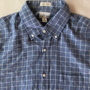 NWT J Crew Blue Check Button Down Size M